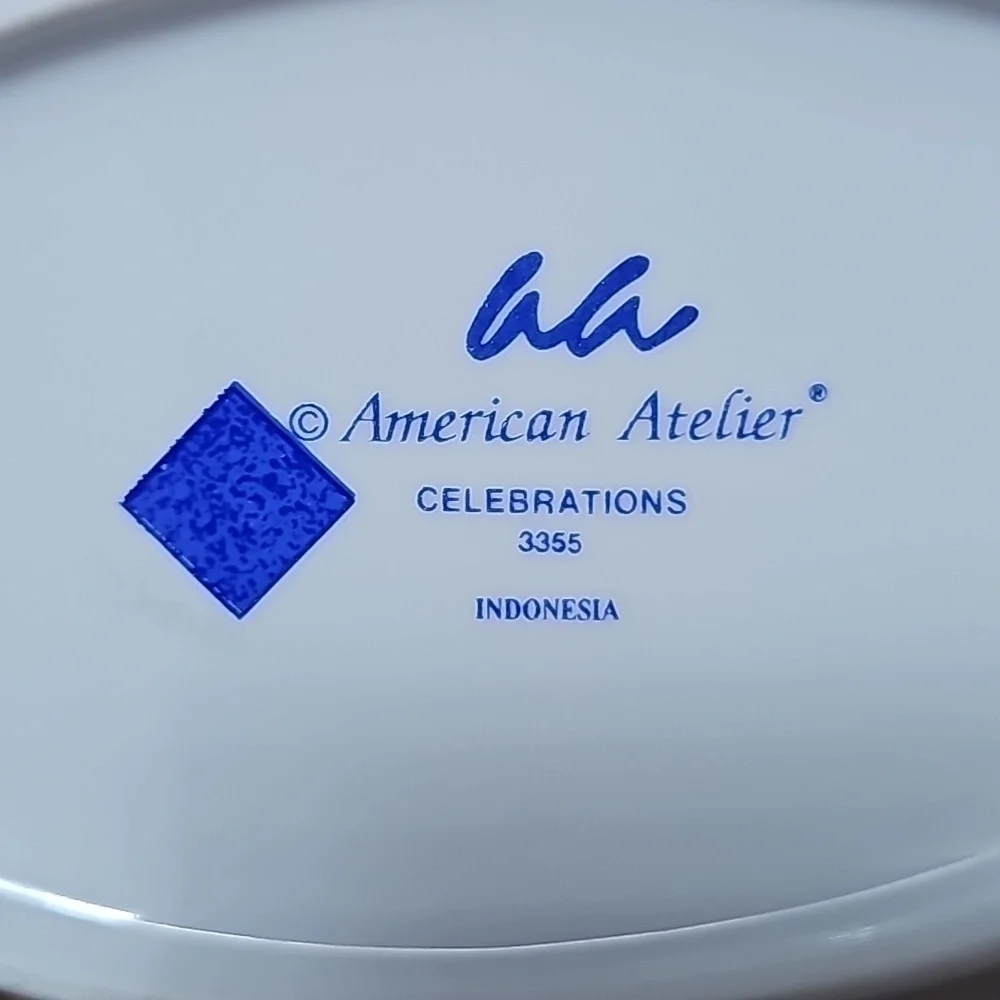 New Celebrations American Atelier Bloomingdale's Judaica Gravy Bowl Under Plate!